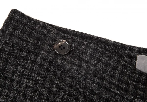 ヨウジヤマモト ノアールYohji Yamamoto NOIR アルパカ混タックワイドパンツ 黒グレー2 K-99149_003