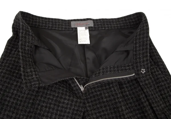 ヨウジヤマモト ノアールYohji Yamamoto NOIR アルパカ混タックワイドパンツ 黒グレー2 K-99149_005