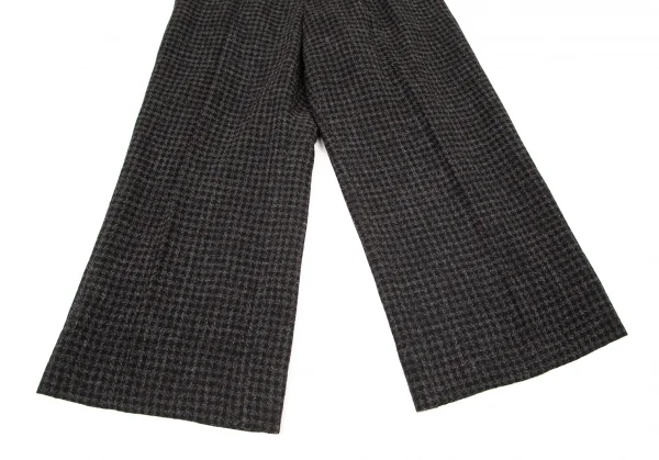 ヨウジヤマモト ノアールYohji Yamamoto NOIR アルパカ混タックワイドパンツ 黒グレー2 K-99149_007