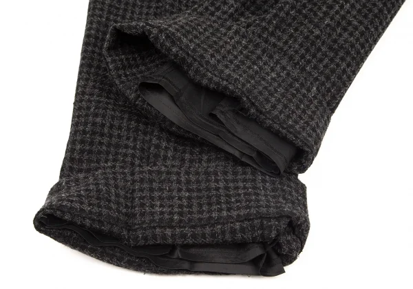 ヨウジヤマモト ノアールYohji Yamamoto NOIR アルパカ混タックワイドパンツ 黒グレー2 K-99149_008