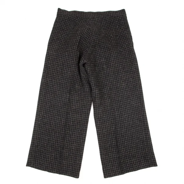 ヨウジヤマモト ノアールYohji Yamamoto NOIR アルパカ混タックワイドパンツ 黒グレー2 K-99149_009