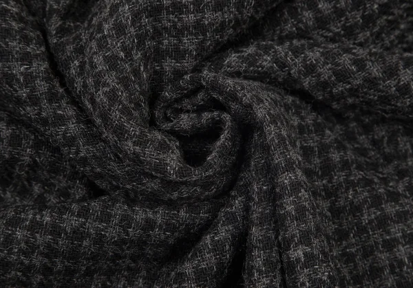 ヨウジヤマモト ノアールYohji Yamamoto NOIR アルパカ混アシンメトリーピークドラペルセットアップ 黒グレー2 K-99150_018