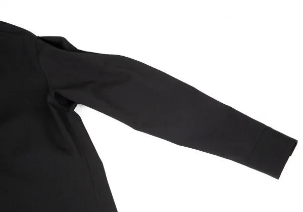 ヨウジヤマモト ファムYohji Yamamoto FEMME ウールギャババック比翼ボタンポケットデザインロングワンピース 黒1 K-99151_004