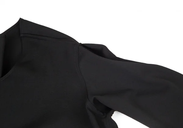 ヨウジヤマモト ファムYohji Yamamoto FEMME ウールギャババック比翼ボタンポケットデザインロングワンピース 黒1 K-99151_005