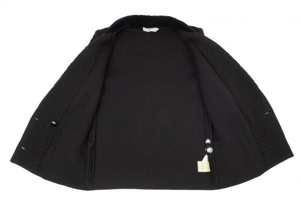 ヴァレンティノ ガラヴァーニVALENTINO GARAVANI ウールキルティングビジューボタンダブルジャケット 黒44 K-99152_011