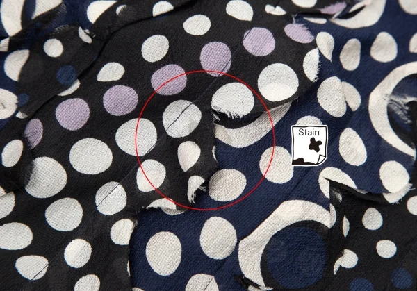 ダイアンフォンファステンバーグDIANE VON FURSTENBERG シルクドット貼り付けデザインドレープレイヤードノースリーブワンピース 紺白0 K-99213_010