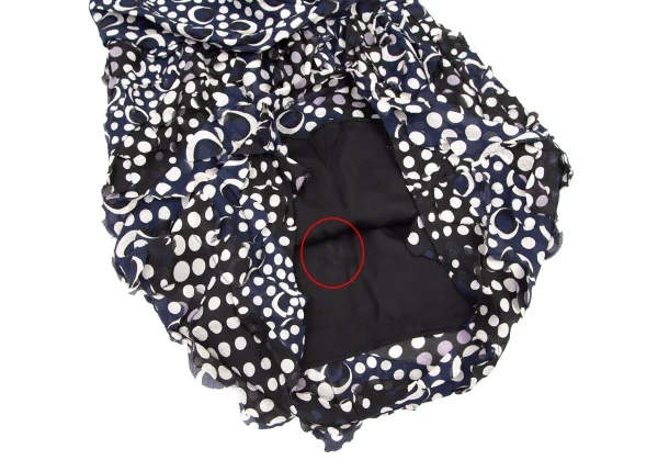 ダイアンフォンファステンバーグDIANE VON FURSTENBERG シルクドット貼り付けデザインドレープレイヤードノースリーブワンピース 紺白0 K-99213_007