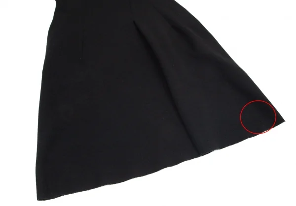 エムエム 6 メゾン マルジェラMM6 MAISON MARGIELA コットンウール切りっぱなしフレア半袖ワンピース 黒M K-99218_010