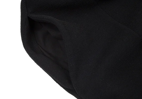 エムエム 6 メゾン マルジェラMM6 MAISON MARGIELA コットンウール切りっぱなしフレア半袖ワンピース 黒M K-99218_012