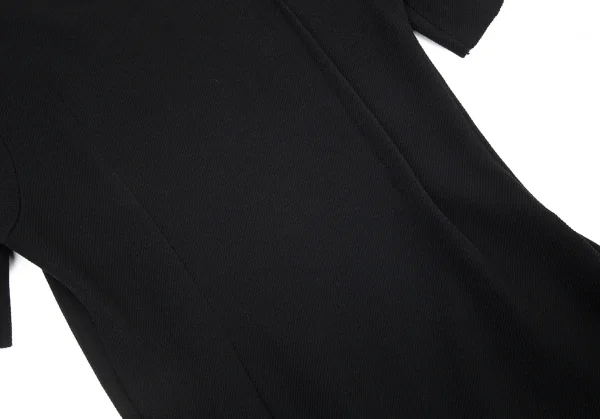 エムエム 6 メゾン マルジェラMM6 MAISON MARGIELA コットンウール切りっぱなしフレア半袖ワンピース 黒M K-99218_016