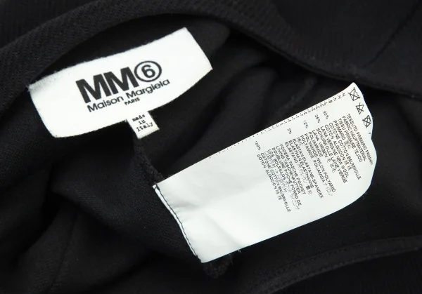 エムエム 6 メゾン マルジェラMM6 MAISON MARGIELA コットンウール切りっぱなしフレア半袖ワンピース 黒M K-99218_018