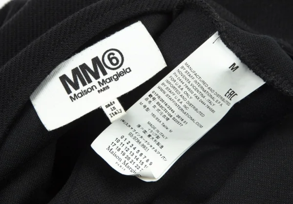エムエム 6 メゾン マルジェラMM6 MAISON MARGIELA コットンウール切りっぱなしフレア半袖ワンピース 黒M K-99218_019