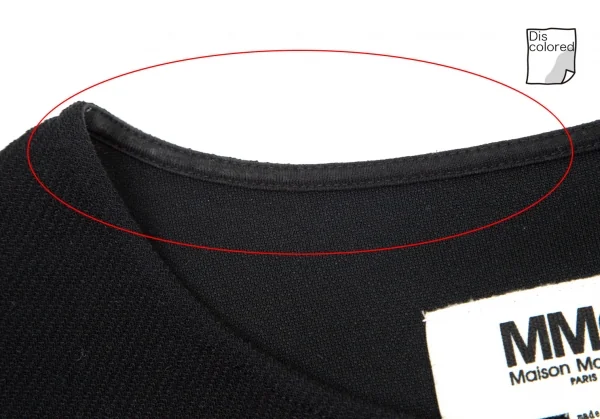 エムエム 6 メゾン マルジェラMM6 MAISON MARGIELA コットンウール切りっぱなしフレア半袖ワンピース 黒M K-99218_007