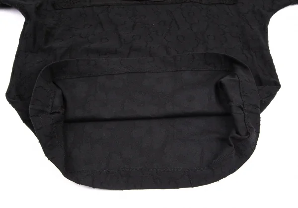 トリココムデギャルソンtricot COMME des GARCONS レースフリルフラワージャガードTシャツ 黒S K-99264_008