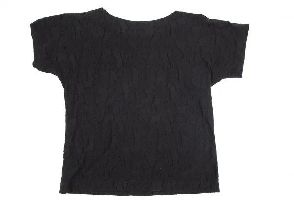 トリココムデギャルソンtricot COMME des GARCONS レースフリルフラワージャガードTシャツ 黒S K-99264_009