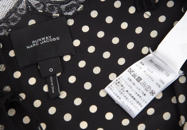 ランウェイ マークジェイコブスRUNWAY MARC JACOBS レース切替ドットプリントキャミソール 黒0 K-99278_011