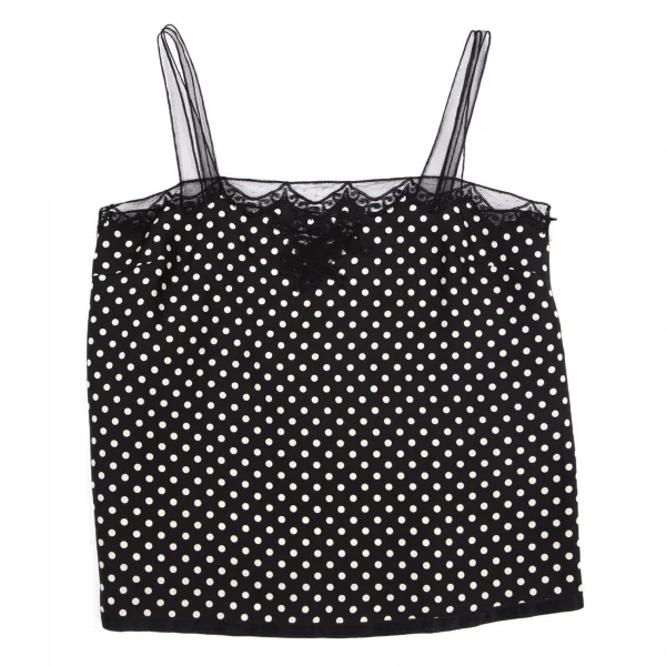 ランウェイ マークジェイコブスRUNWAY MARC JACOBS レース切替ドットプリントキャミソール 黒0 K-99278_002