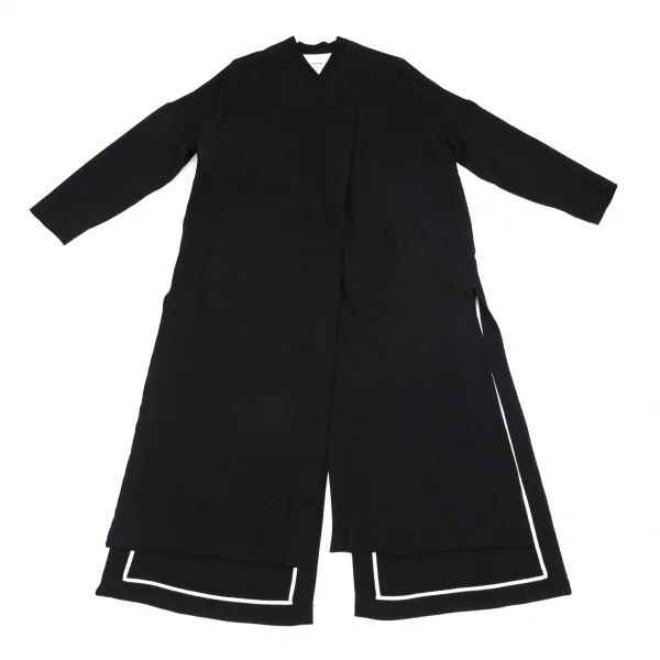 Helmut Lang ヘルムートラング★ベルテッド スタンドカラーロングコート ヘルムートラングHELMUT LANG リブ襟ロングコート 黒P | DC