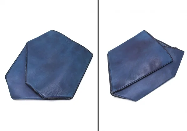 Yohji yamamoto discord Denim Switching Fold Leather Bag K-99318_017