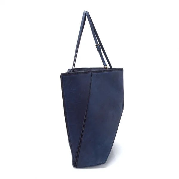 Yohji yamamoto discord Denim Switching Fold Leather Bag K-99318_003