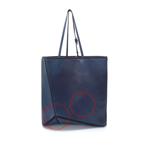 Yohji yamamoto discord Denim Switching Fold Leather Bag K-99318_004