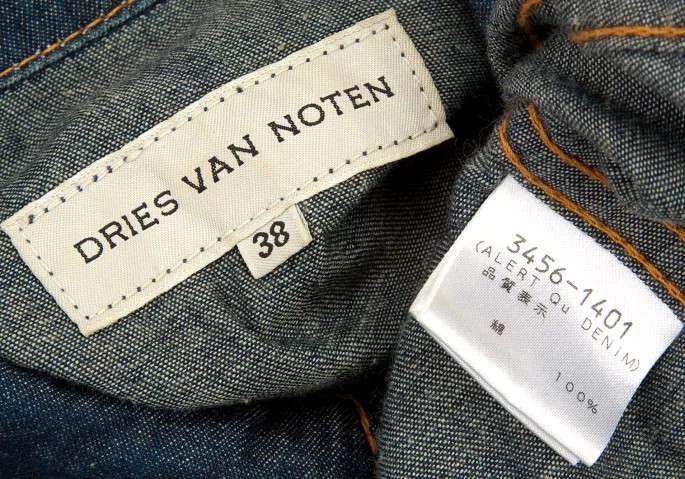ドリスヴァンノッテンDRIES VAN NOTEN デニムシャツ インディゴ38 (K-7219)