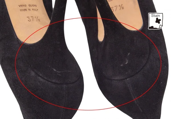 セルジオロッシsergio rossi オープントゥスウェードパンプス 黒37 1/2(24位) K-99319_009