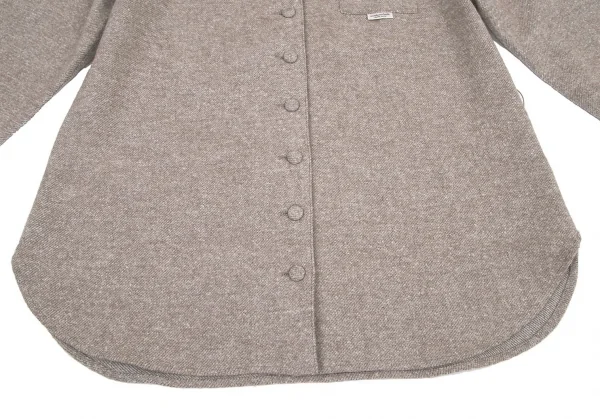 マドモアゼルノンノンMademoiselle NON NON コットンポリ起毛シャツ ベージュ38M K-99324_010