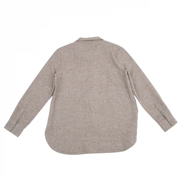 マドモアゼルノンノンMademoiselle NON NON コットンポリ起毛シャツ ベージュ38M K-99324_013