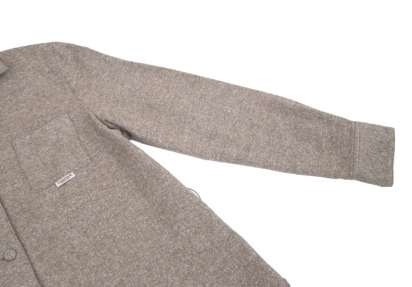 マドモアゼルノンノンMademoiselle NON NON コットンポリ起毛シャツ ベージュ38M K-99324_006