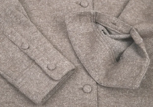 マドモアゼルノンノンMademoiselle NON NON コットンポリ起毛シャツ ベージュ38M K-99324_007