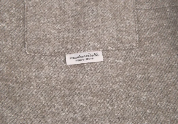 マドモアゼルノンノンMademoiselle NON NON コットンポリ起毛シャツ ベージュ38M K-99324_009