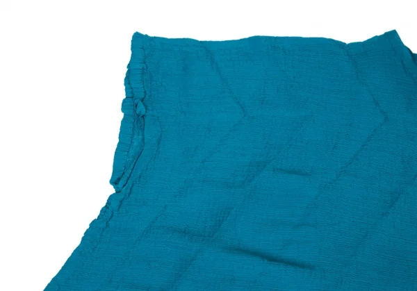 イッセイミヤケ ミーISSEY MIYAKE me ジグザグプリーツウエスト縛りデザインワイドシルエットノースリーブワンピース ターコイズF K-99335_005