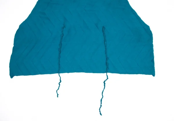 イッセイミヤケ ミーISSEY MIYAKE me ジグザグプリーツウエスト縛りデザインワイドシルエットノースリーブワンピース ターコイズF K-99335_006