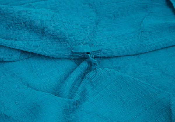 イッセイミヤケ ミーISSEY MIYAKE me ジグザグプリーツウエスト縛りデザインワイドシルエットノースリーブワンピース ターコイズF K-99335_009