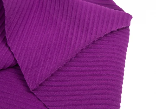 イッセイミヤケ ミーISSEY MIYAKE me A-POC INSIDE カッティング斜めプリーツワイドシルエットノースリーブワンピース 紫F K-99339_010
