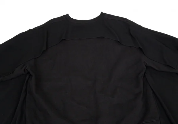 エムエム 6 メゾン マルジェラMM6 MAISON MARGIELA 異素材ドッキングワイドシルエットスウェット 黒M K-99340_015