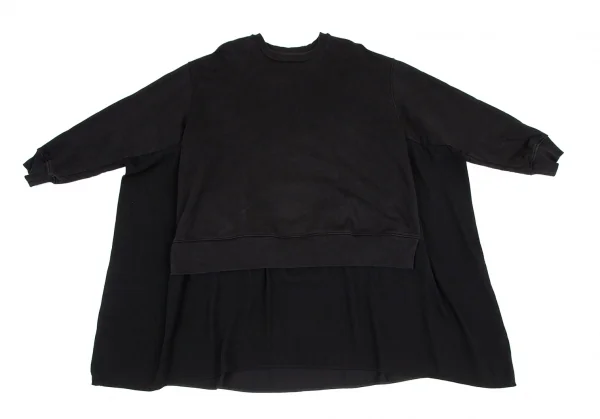エムエム 6 メゾン マルジェラMM6 MAISON MARGIELA 異素材ドッキングワイドシルエットスウェット 黒M K-99340_002