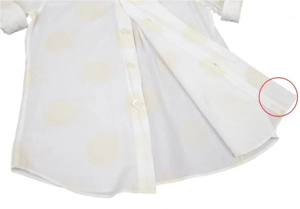 ワイズY's コットンビッグドットプリント半袖シャツ 白ベージュ2 K-99341_010