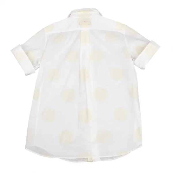 ワイズY's コットンビッグドットプリント半袖シャツ 白ベージュ2 K-99341_012
