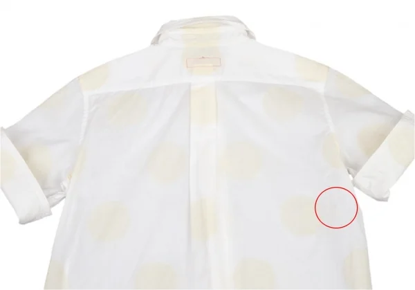 ワイズY's コットンビッグドットプリント半袖シャツ 白ベージュ2 K-99341_013
