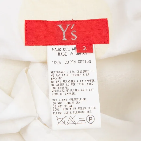 ワイズY's コットンビッグドットプリント半袖シャツ 白ベージュ2 K-99341_018