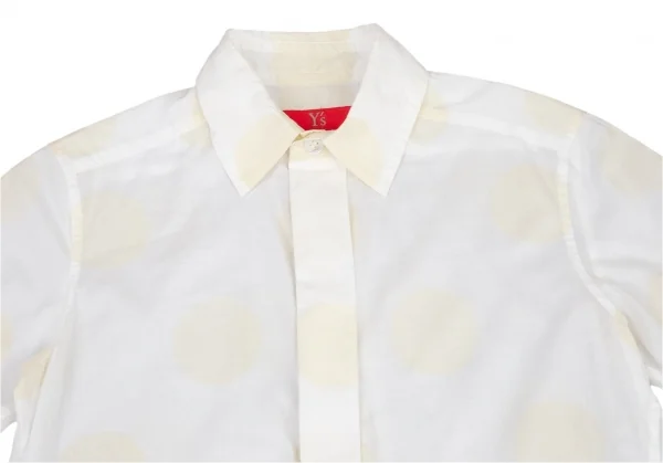 ワイズY's コットンビッグドットプリント半袖シャツ 白ベージュ2 K-99341_003