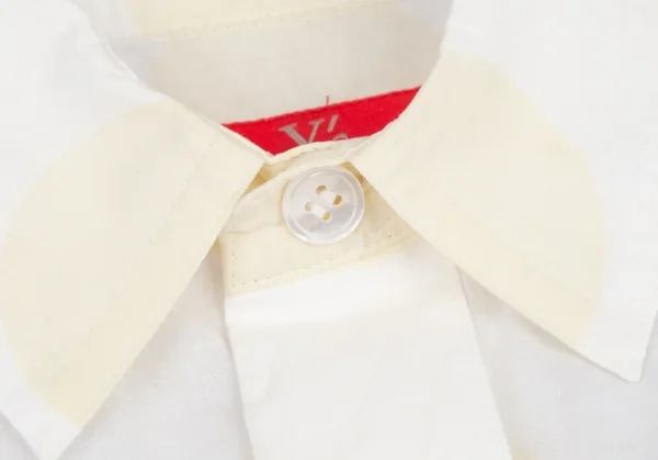 ワイズY's コットンビッグドットプリント半袖シャツ 白ベージュ2 K-99341_004