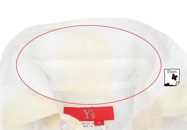 ワイズY's コットンビッグドットプリント半袖シャツ 白ベージュ2 K-99341_005