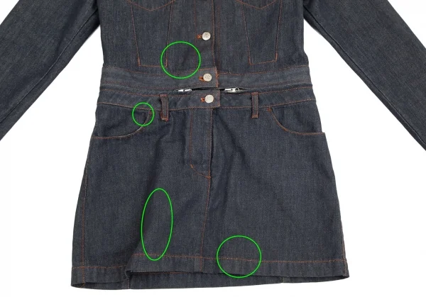 ジャンポールゴルチエJean Paul GAULTIER PARIS スカートジップドッキングデニムジャケット インディゴ40 K-99348_008