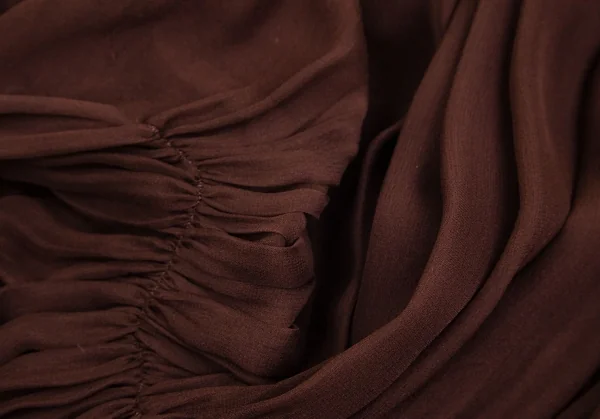 ジャンポールゴルチエ ファムJean Paul GAULTIER FEMME シースルーギャザーフリルノースリーブワンピース 茶40 K-99354_017