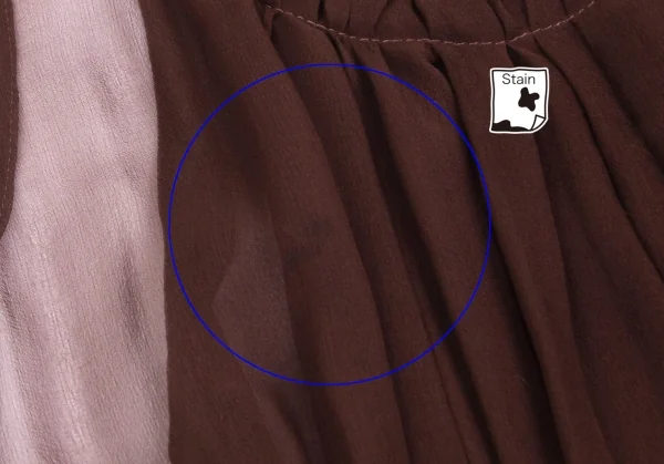 ジャンポールゴルチエ ファムJean Paul GAULTIER FEMME シースルーギャザーフリルノースリーブワンピース 茶40 K-99354_005