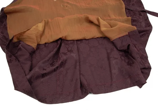 ジャンポールゴルチエ ファムJean Paul GAULTIER FEMME ローズジャガードカシュクールノースリーブワンピース 紫モカ40 K-99355_013