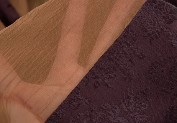 ジャンポールゴルチエ ファムJean Paul GAULTIER FEMME ローズジャガードカシュクールノースリーブワンピース 紫モカ40 K-99355_017